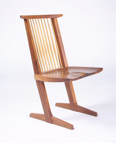 Appraisal: GEORGE NAKASHIMA Fine Conoid chair in Persian Walnut with hickory