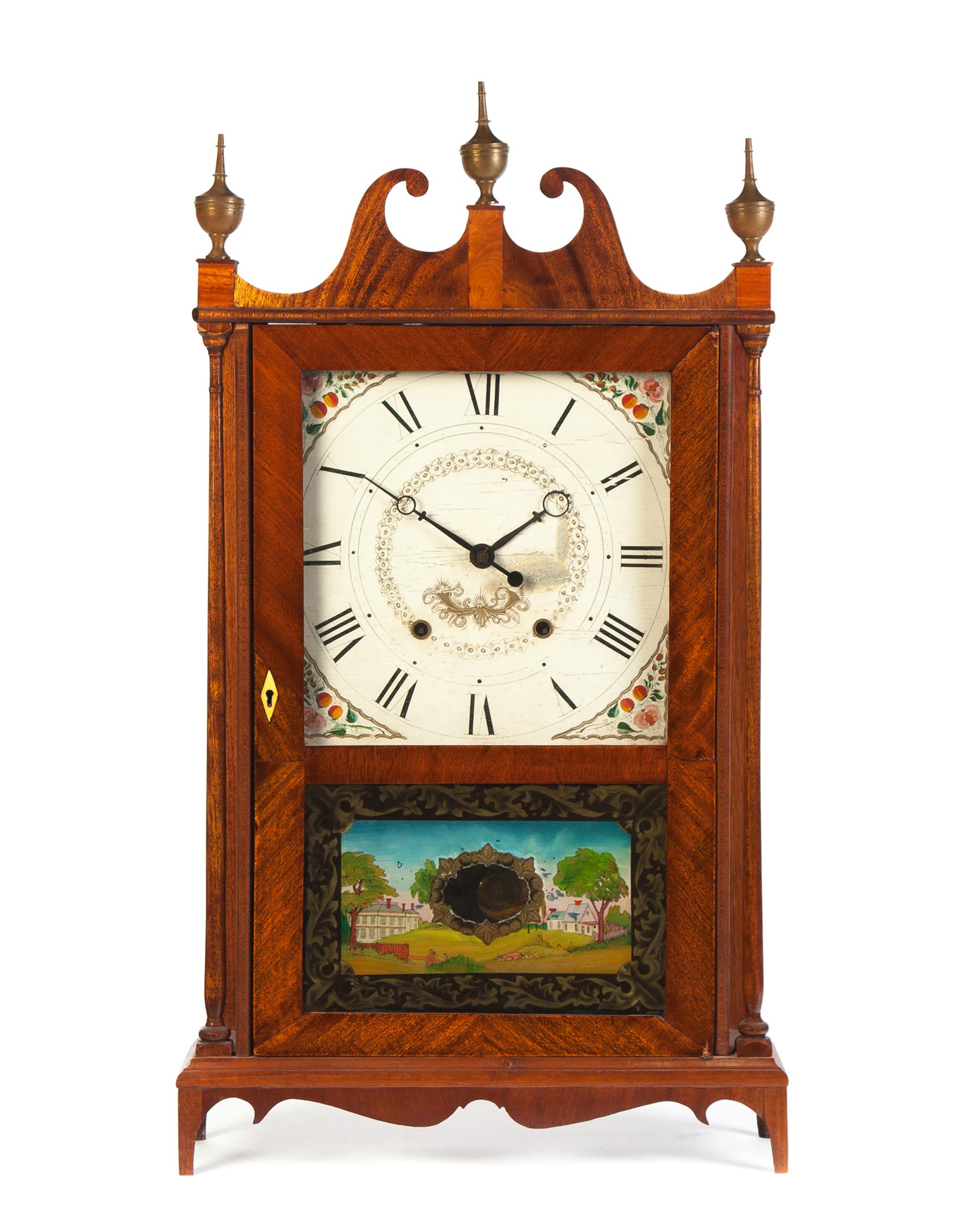 Appraisal: ELI TERRY PILLAR SCROLL MANTLE CLOCK American st quarter -