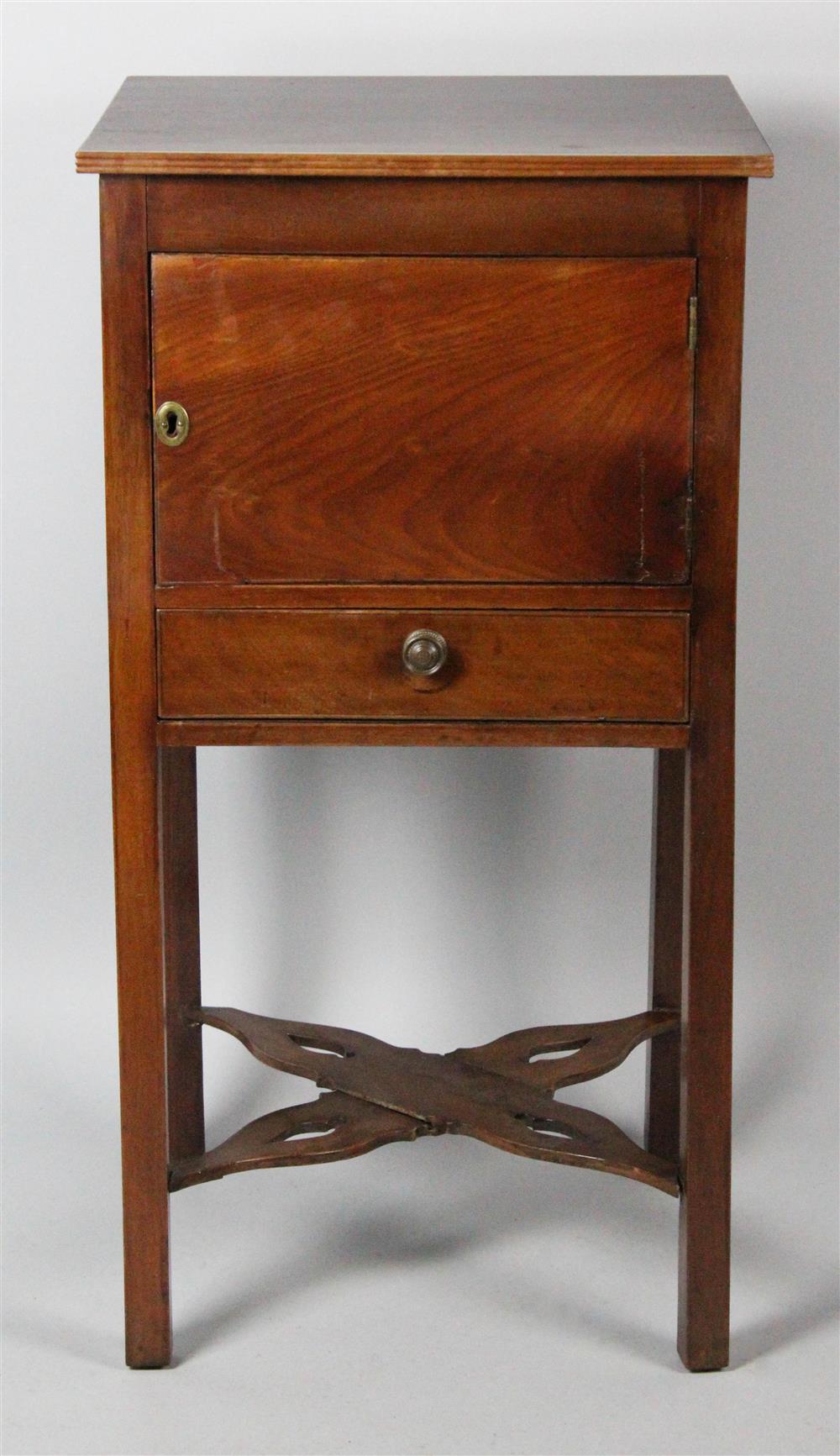 Appraisal: GEORGIAN MAHOGANY WASH STAND WITH CABINET having a rectangular top