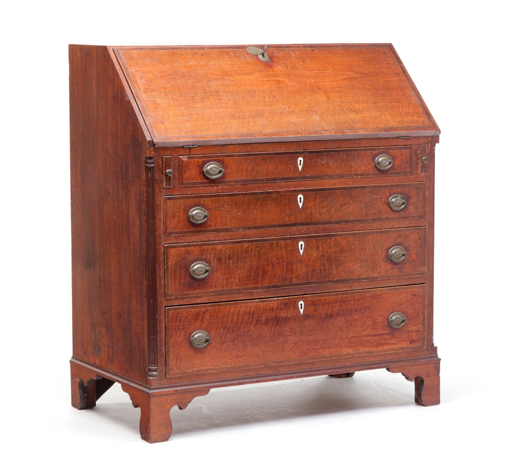 Appraisal: Late- th century mahogany with pine and poplar secondary Dovetailed