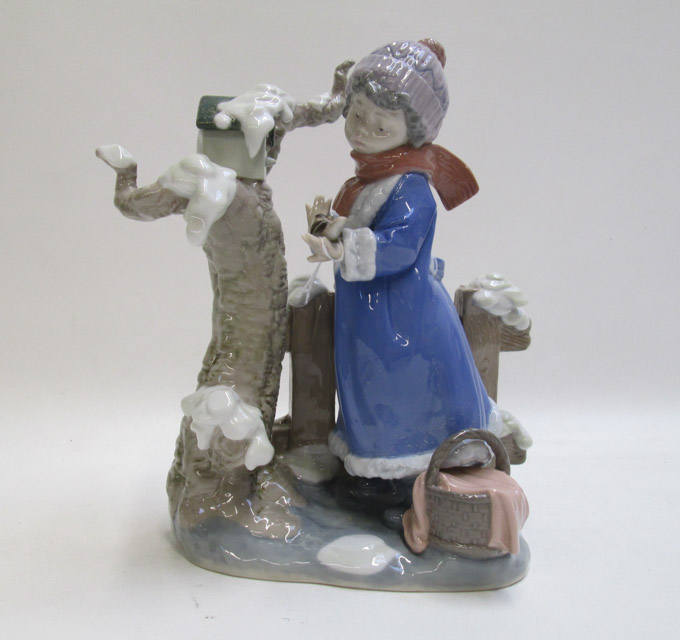 Appraisal: LLADRO PORCELAIN FIGURINE Winter Frost sculptor Antonio Ramos issued retired