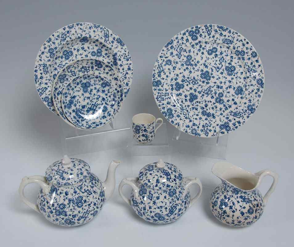 Appraisal: STAFFORDSHIRE BWM CO BLUE AND WHITE DINNERWARE Brown-Westhead Moore Co