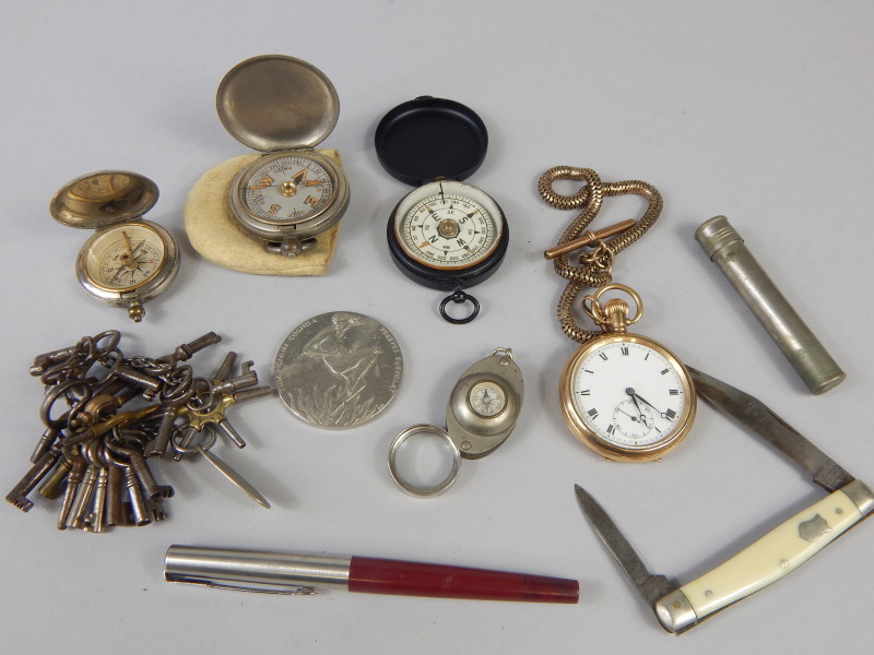 Appraisal: Miscellaneous items to include a gold plated pocket watch with