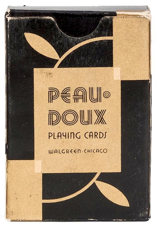 Appraisal: Gold Peau Doux Playing Cards Cardini Richard Valentine Pitchford Gold