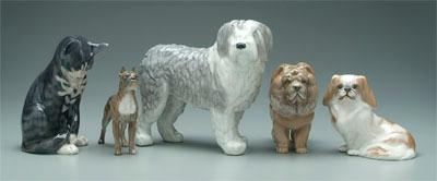 Appraisal: Five Royal Copenhagen figurines sheepdog No in cat No -