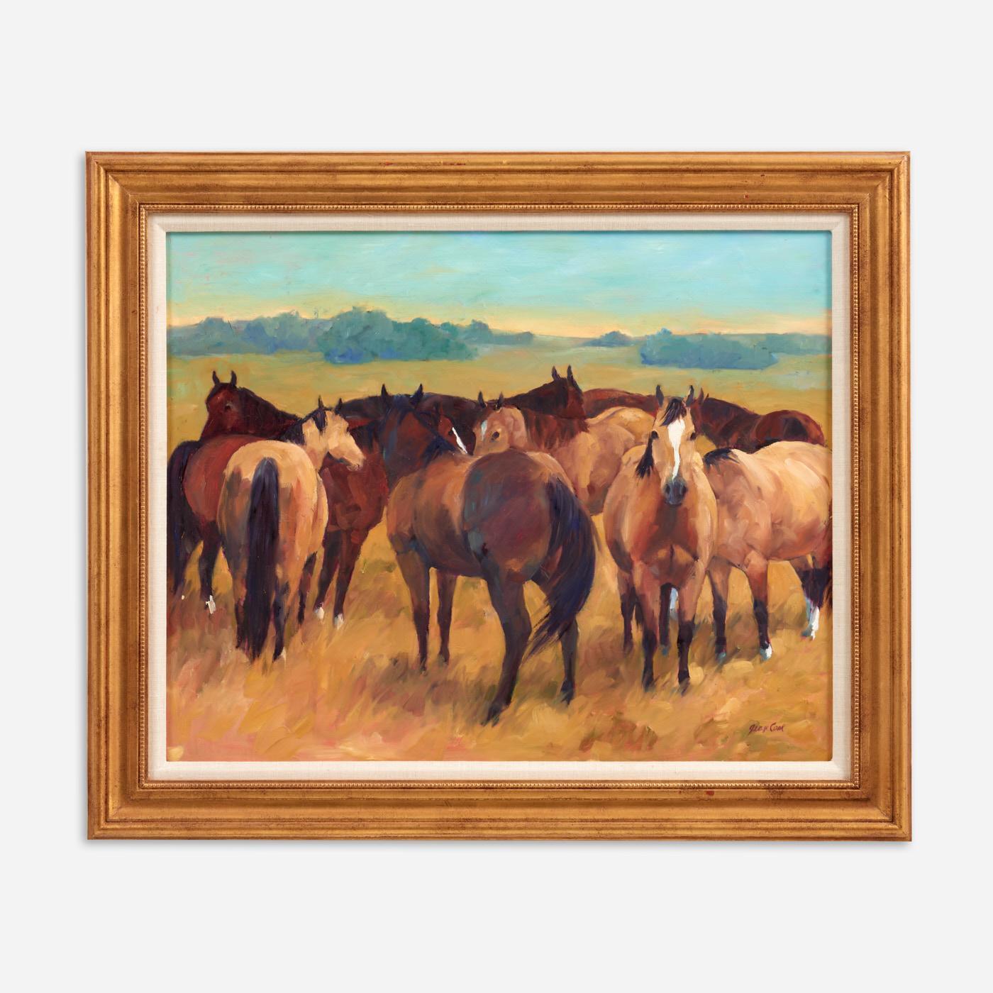 Appraisal: JEAN COOK BUCKSKINS AND BAYS OIL ON BOARD Jean Cook