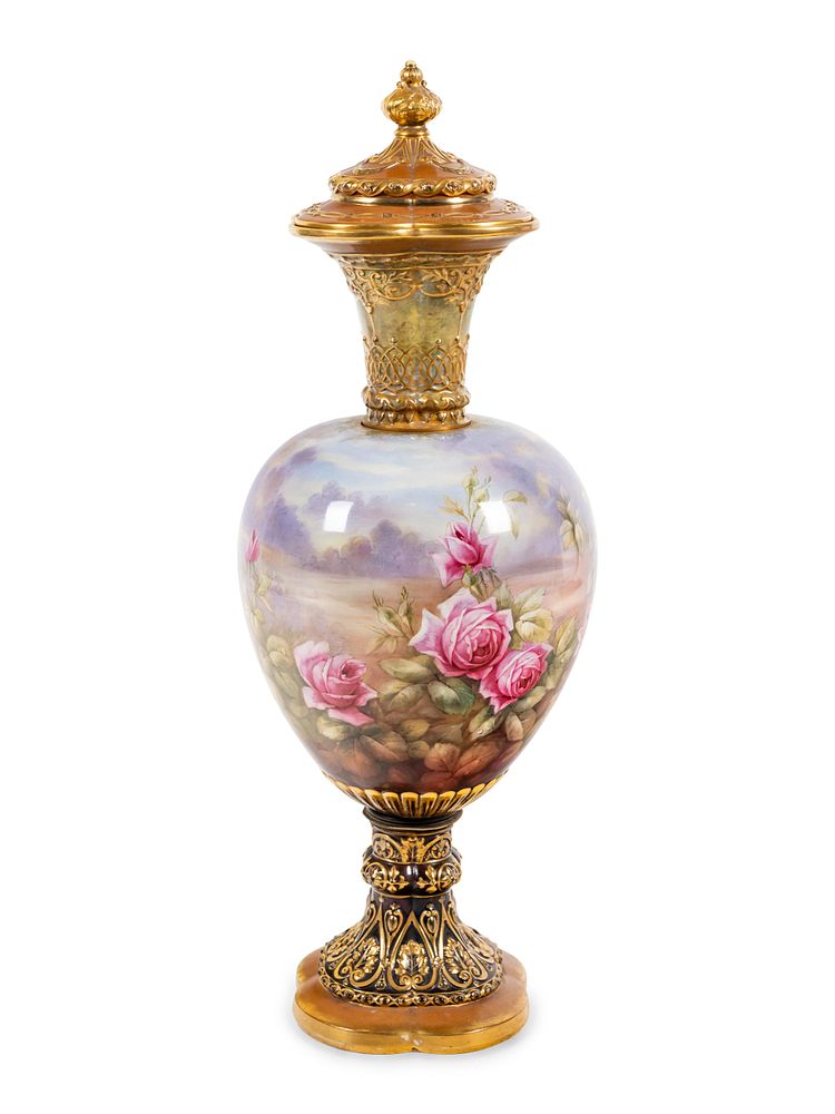 Appraisal: A Large Royal Bonn Painted Porcelain Vase and Cover A