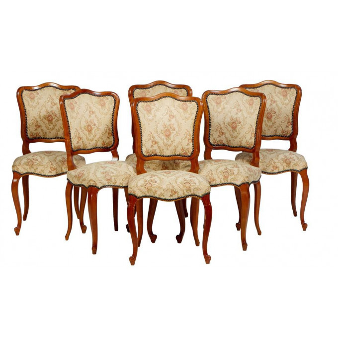 Appraisal: Set of Six French Louis XV Style Dining Chairs th