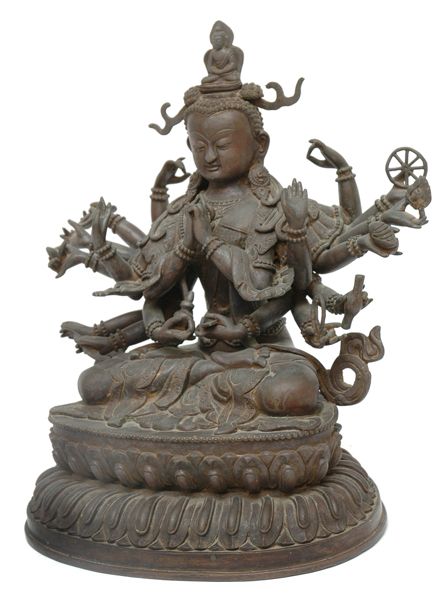 Appraisal: A NEPALESE COPPER-ALLOY FIGURE OF AVALOKITESVARA th century The seated