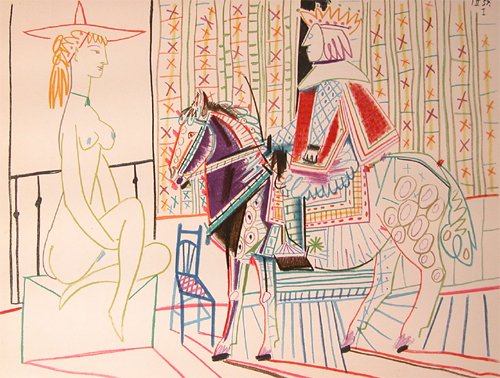 Appraisal: King on Horseback with The Artist's Model from Picasso and