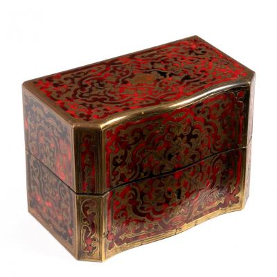 Appraisal: A th Century French Boulle scent bottle box the serpentine