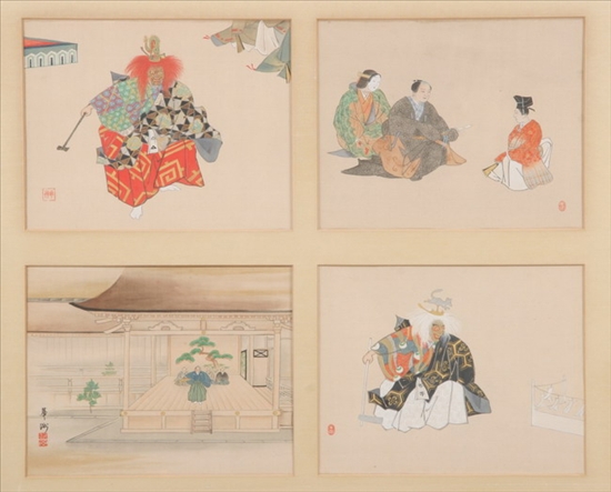 Appraisal: JAPANESE SCHOOL th century Actors Forty ink and color on