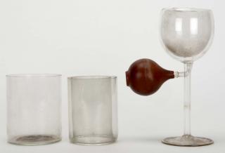 Appraisal: Glassware Two Hand-Blown Trick Glasses Circa s Including a double-walled