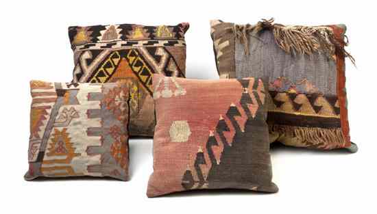 Appraisal: A Collection of Four Kilim Upholstered Pillows of various sizes