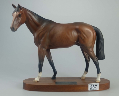 Appraisal: Beswick connoisseur model of racehorse Troy on wood base factory