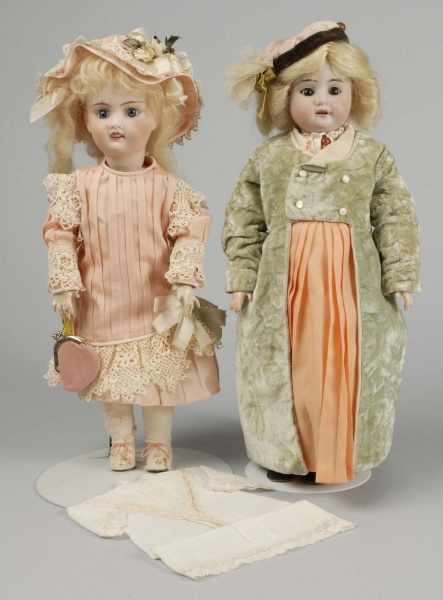 Appraisal: Lot of Bisque Child Dolls Description Both with bisque socket