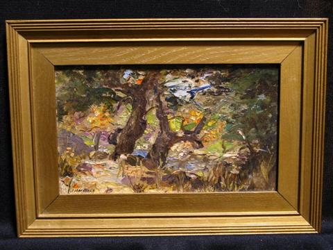 Appraisal: JOHN NELSON MARBLE AMERICAN - WOOD SCENE Oil on panel