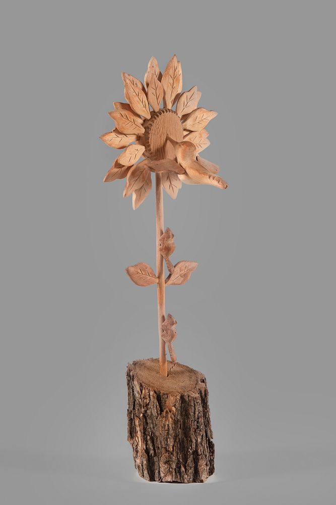 Appraisal: Florence Serna Woodcarving with Hummingbird Florence Serna th Century Woodcarving