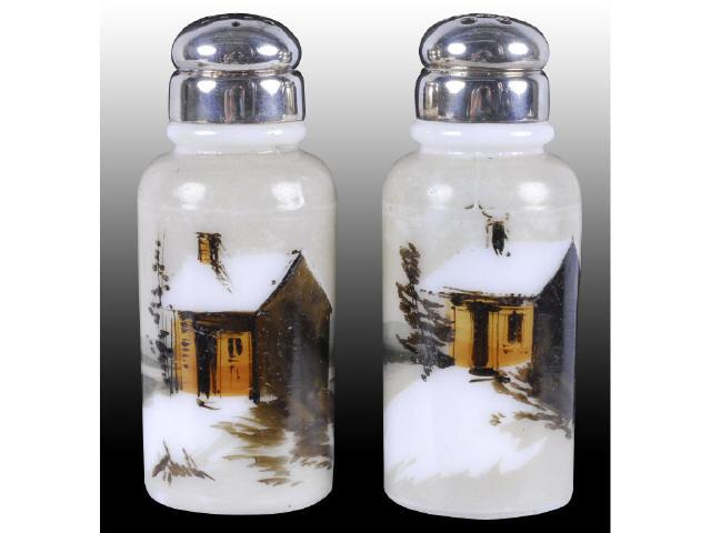 Appraisal: Pair of Mt Washington Salt Pepper Shakers Description Silver-plated tops