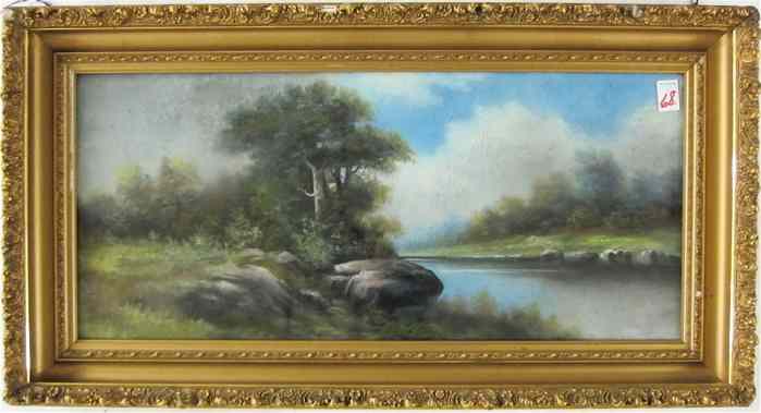 Appraisal: AMERICAN SCHOOL VICTORIAN PASTEL ON PAPER th century landscape with