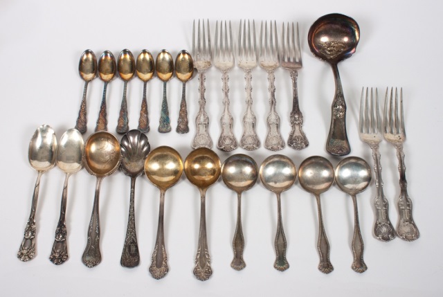 Appraisal: Twenty-four silver silver-plated flatware pieces various makers including Whiting Imperial