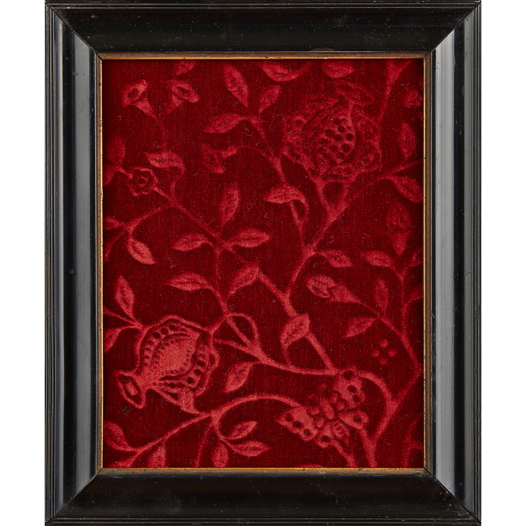 Appraisal: BRUCE TALBERT - FIGURED VELVET PANEL CIRCA embossed with pomegranates