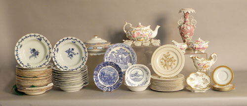 Appraisal: Large group of misc porcelain tableware th c to include