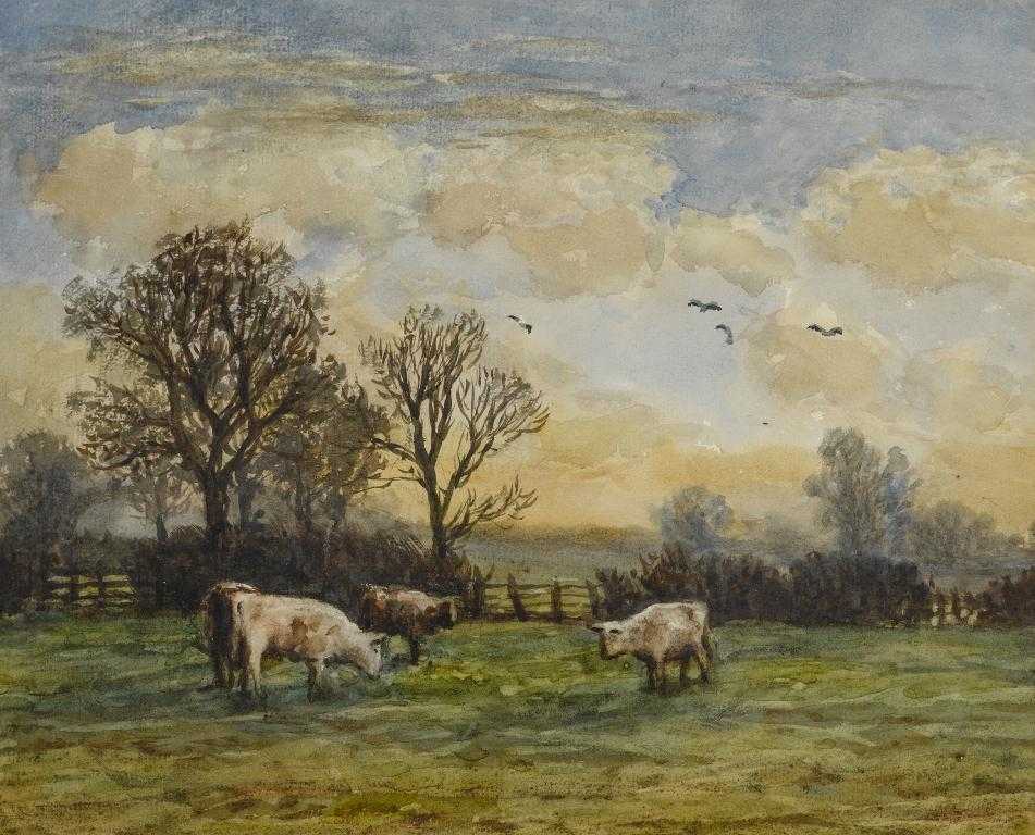 Appraisal: HARRY W BATES D LANDSCAPES WITH CATTLE AT WIGSTON LEICESTERSHIRE