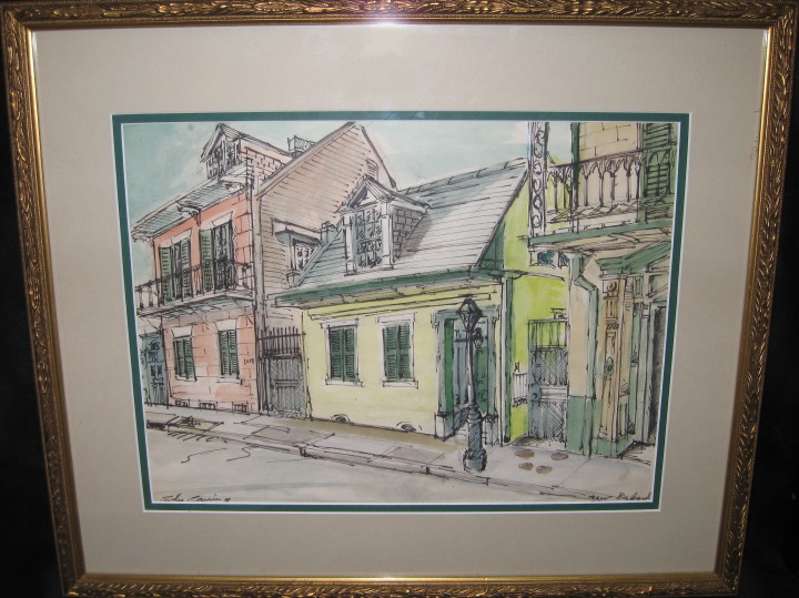 Appraisal: New Orleans School th Century New Orleans watercolor and ink