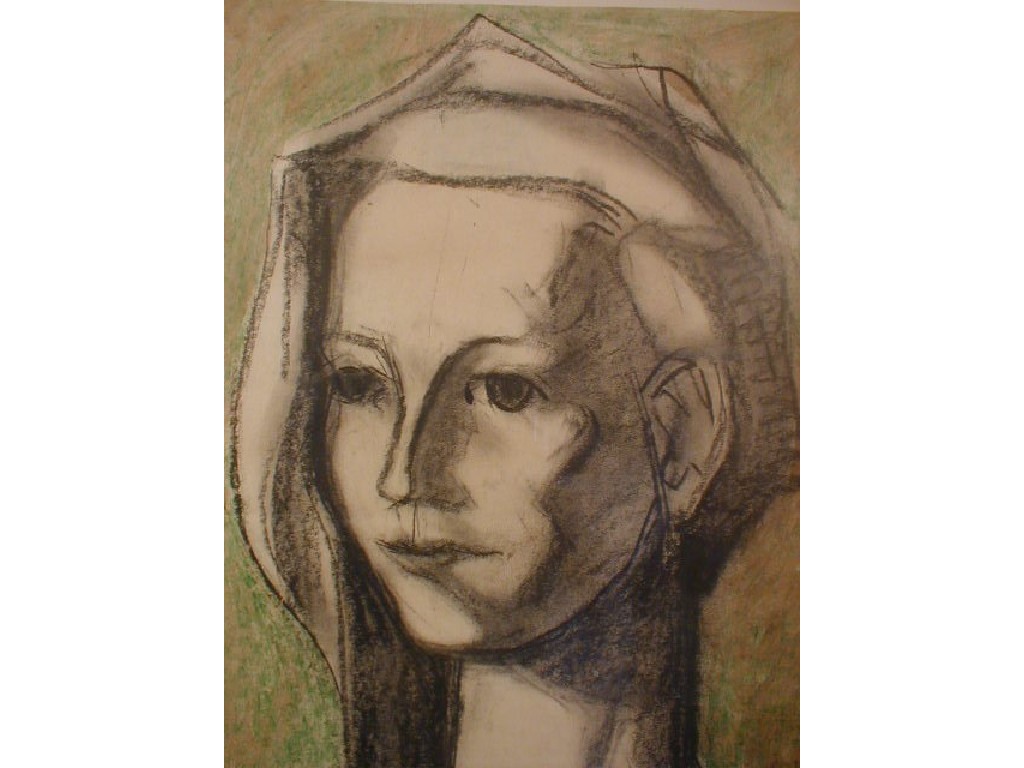 Appraisal: thC European School Head portrait of a female Wax crayon