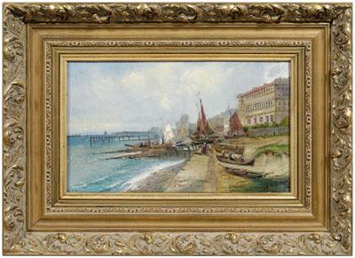 Appraisal: Alfred Vickers painting British - Italian coast with fishing boats