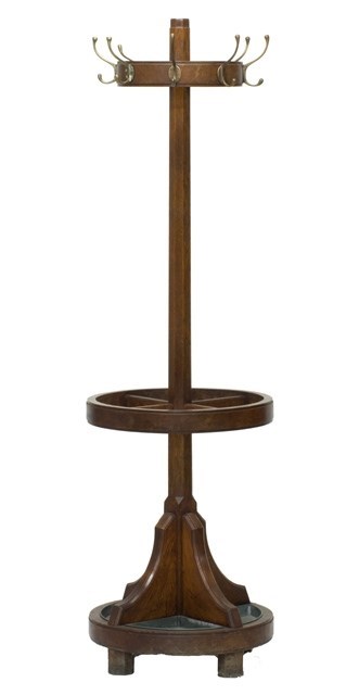 Appraisal: An early th century oak coat hat and umbrella stand