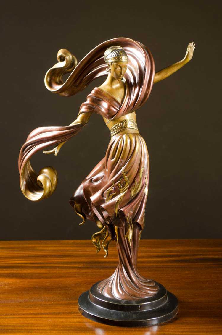 Appraisal: ERTE ROMAIN DE TIRTOFF RUSSIAN FRENCH - BRONZE SCULPTURE Flames