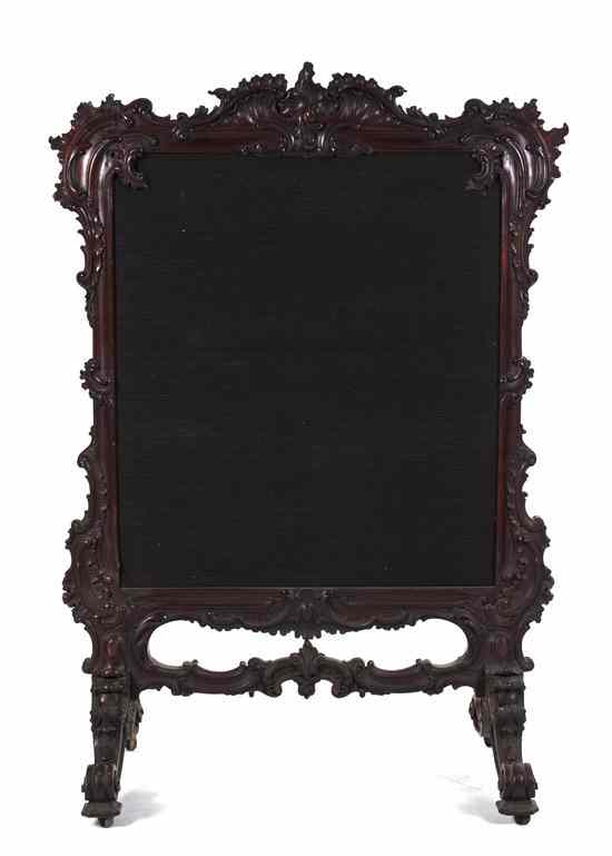 Appraisal: A Louis XV Style Mahogany Oversize Firescreen having a Rococo