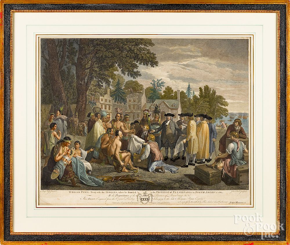 Appraisal: Color engraving after Benjamin West Exclusive on Bidsquare Colored engraving