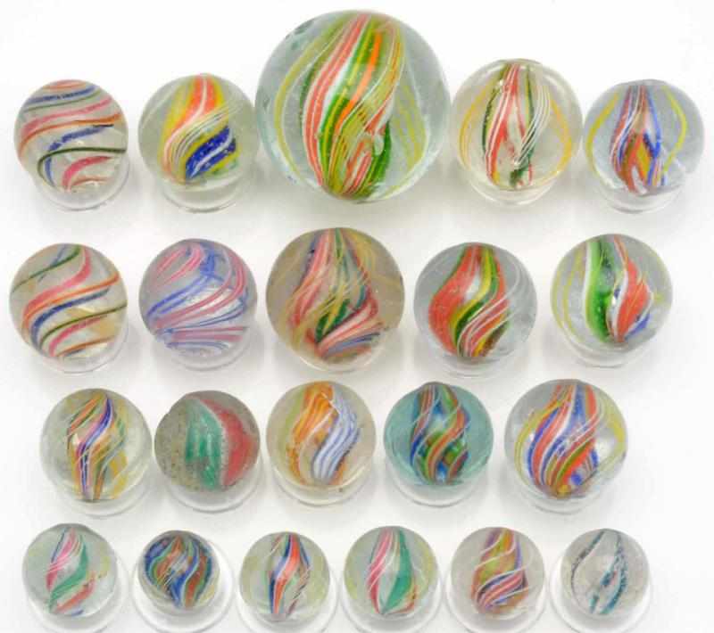 Appraisal: Lot of Divided Core Swirl Marbles Condition - Size Range