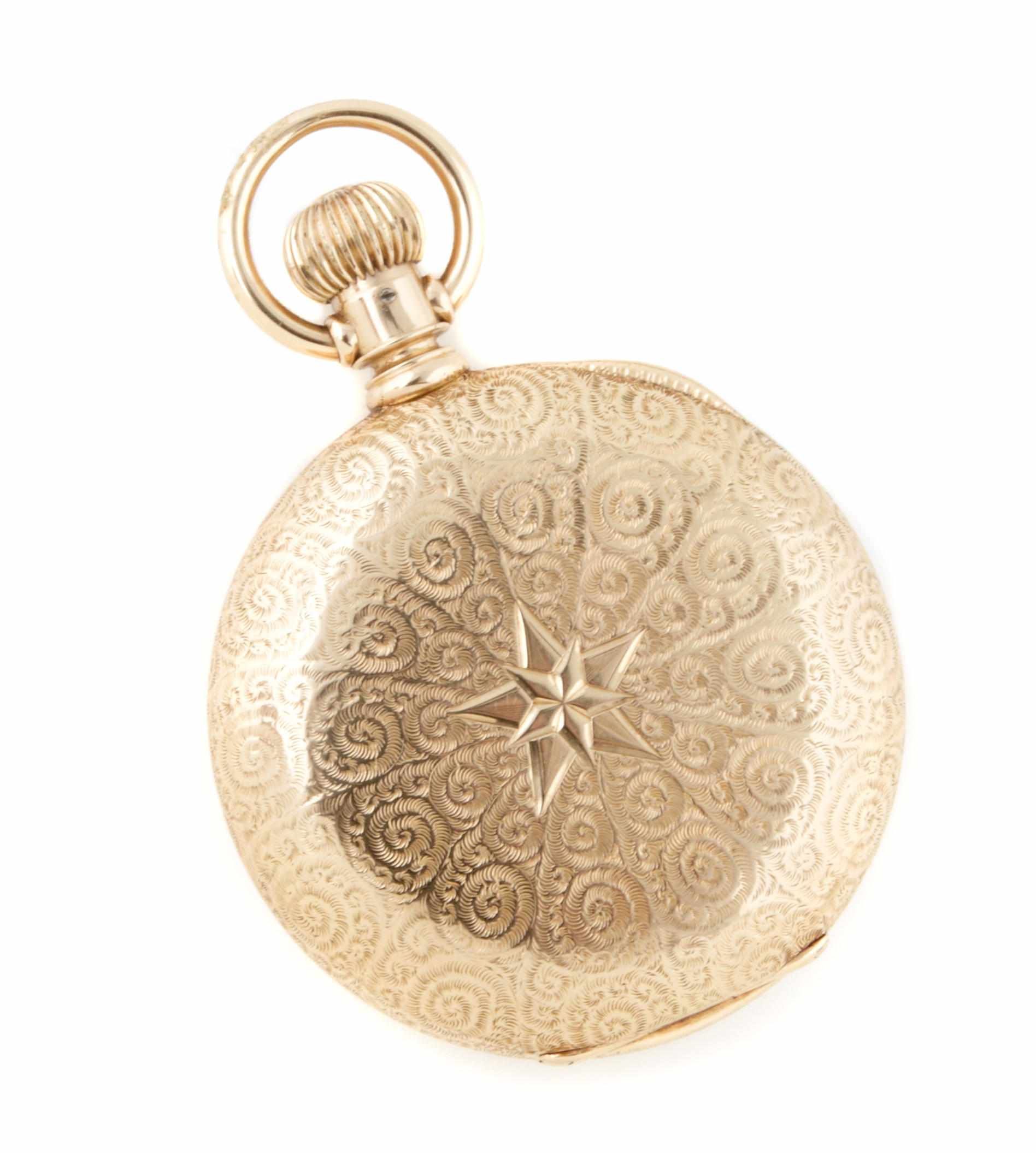 Appraisal: A k gold hunting case pocket watch Non-Magnetic Watch Co