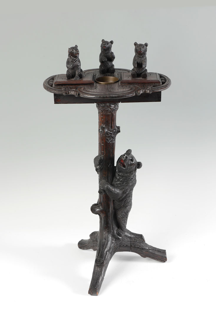 Appraisal: BLACK FOREST CARVED FIGURAL BEAR SMOKING STAND Circa late th