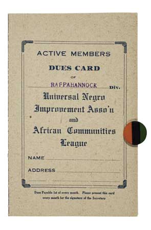 Appraisal: GARVEY MARCUS Group of pieces of ephemera Constitution and By-Laws