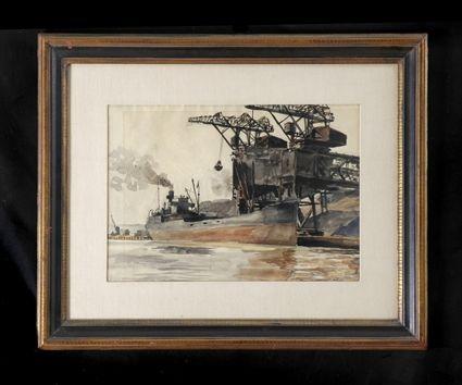 Appraisal: REGINALD MARSH - BURNS COAL AND COKE YARDS BROOKLYN Watercolor