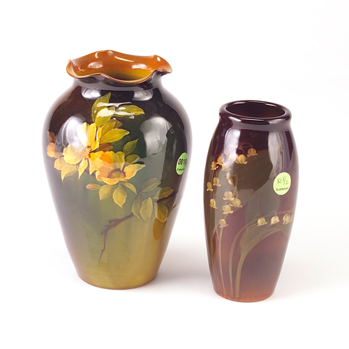 Appraisal: ROOKWOOD Two Standard glaze vases one beautifully painted by Harriet