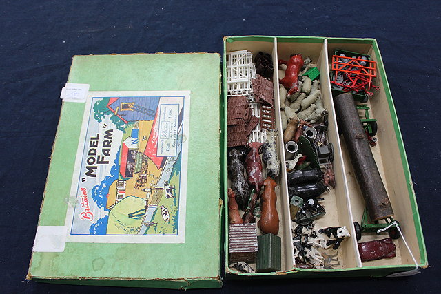 Appraisal: A BRITAIN'S 'MODEL FARM' BOX containing a quantity of Britain's