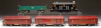 Appraisal: AMERICAN FLYER STANDARD GAUGE ELECTRIC LOCOMOTIVE WITH THREE PASSENGER CARS