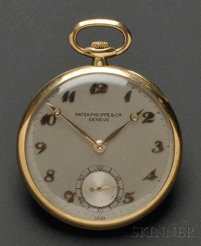 Appraisal: kt Gold Open Face Pocket Watch Patek Philippe the silver-tone