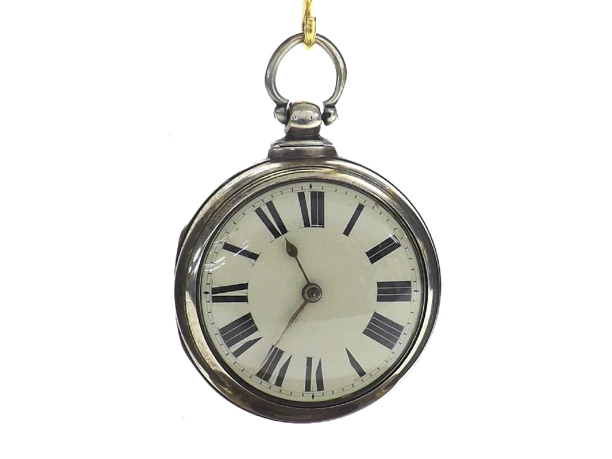 Appraisal: Mid th century verge silver pair cased pocket watch Birmingham