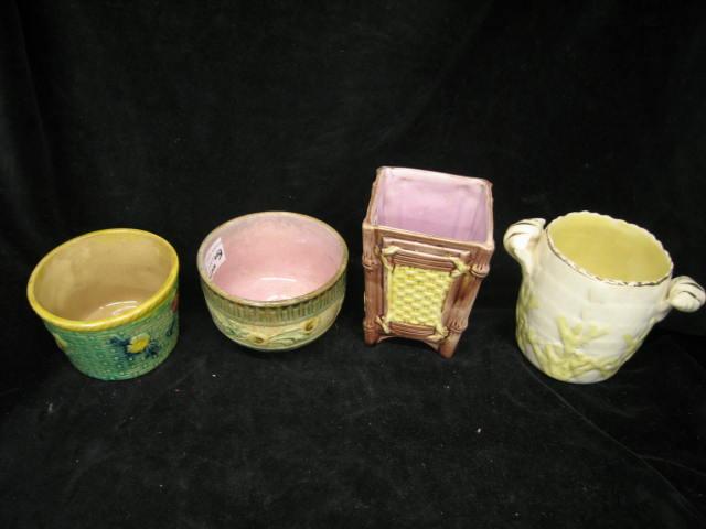 Appraisal: pcs Majolica Pottery sugar bowls various styles and makers