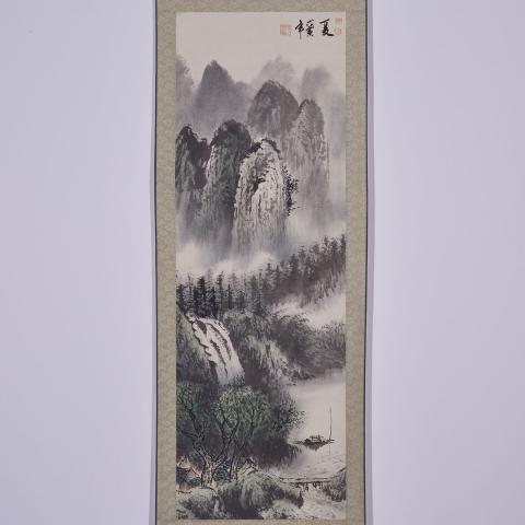 Appraisal: Set of Three Chinese Landscape Scrolls of Seasons DEPICTING SPRING