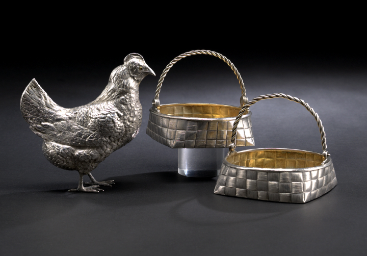 Appraisal: German Sterling Silver Figure of a Hen with London import