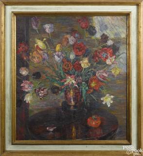 Appraisal: Mary T Mason American - oil on canvas floral still