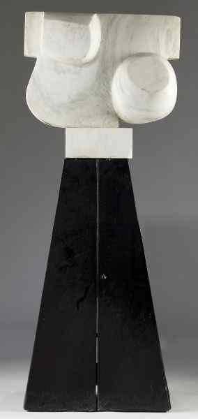 Appraisal: Horace Farlowe NC - Untitledlarge marble sculpture with trapezoidal pedestal